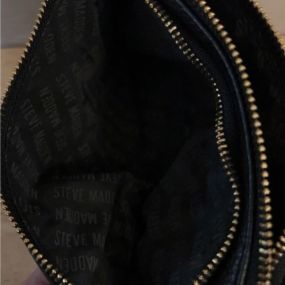 Steve Madden Trell Clutch, Elegant Black Leather Wristlet